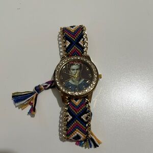 Frida Kahlo watch Colorful Beaded Watch with Gold Accents